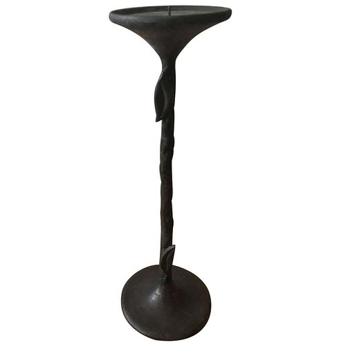 Giacometti Style Hand-Wrought Bronze Candleholder