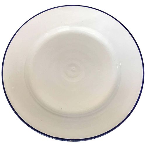 Large White Ceramic Italian Faience Charger Platter
