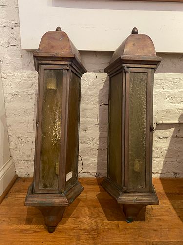 Early 20th C. French Brass Wall Sconces