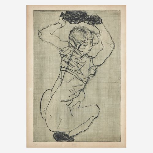 Egon Schiele (Austrian, 1890-1918) Kauernde (Squatting Woman)