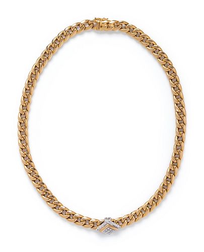 CARTIER, YELLOW GOLD AND DIAMOND NECKLACE