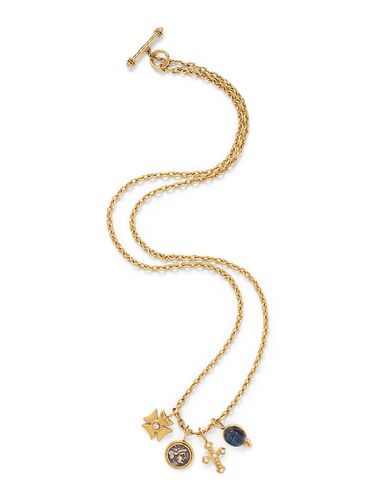 ELIZABETH LOCKE, YELLOW GOLD 'ORVIETO' NECKLACE AND CHARMS