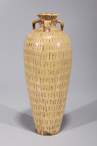 Tall & Unusual Korean Glazed Ceramic Vase