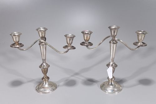 Two Gorham Sterling Silver Weighted Candlesticks