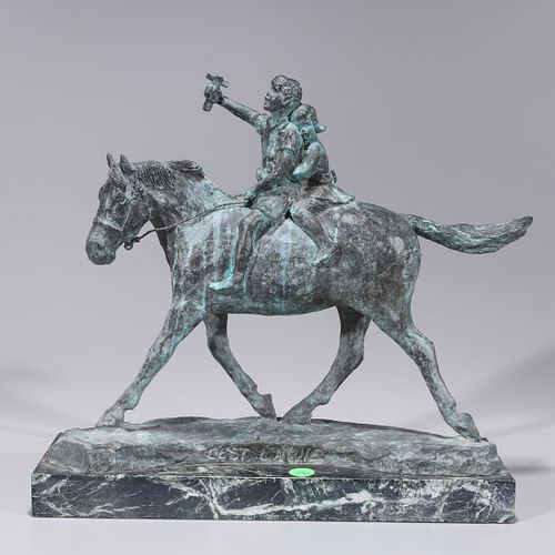 Bronze Statue of Children on a Horse