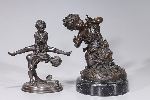 Group of Two Bronze Statues