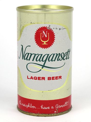 1967 Narragansett Lager Beer 12oz Tab Top T96-02V