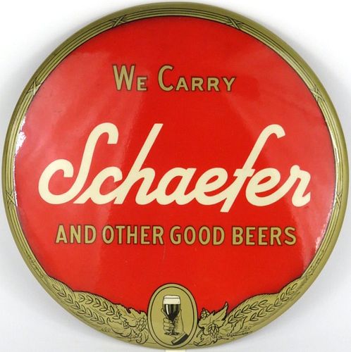 1950 Schaefer Beer  Button Sign 
