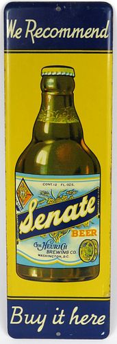1938 Senate Beer tin Door Push 