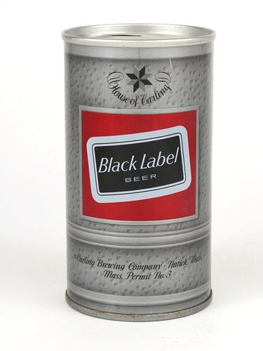 1968 Black Label Beer (Natick) 12oz Tab Top T42-05.1