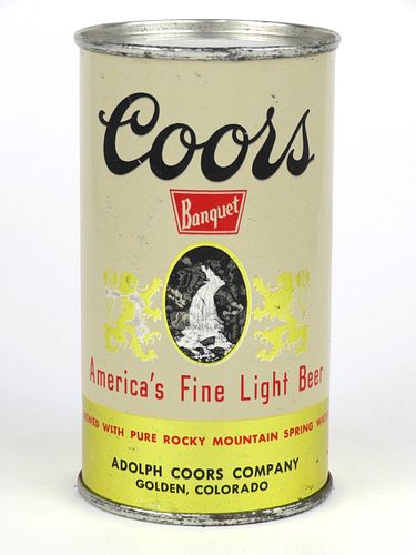 1950 Coors Banquet Beer (Metallic) 12oz Flat Top 51-20.2b