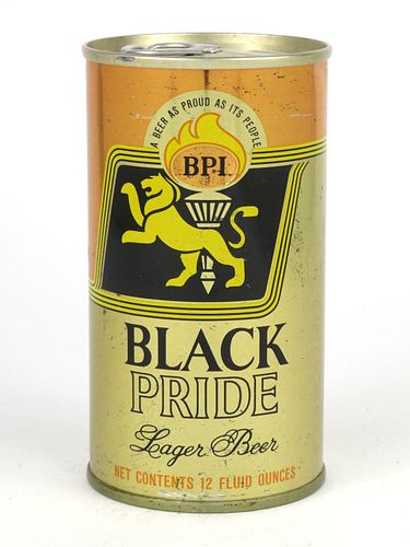 1969 Black Pride Lager Beer 12oz Tab Top T43-02