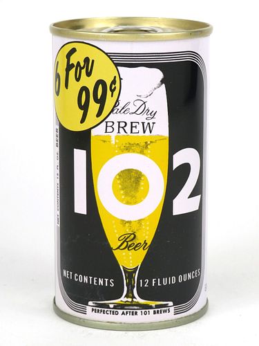 1968 Brew 102 Beer 12oz "6 for 99¢" Tab Top T45-21