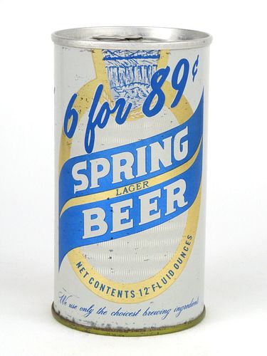 1969 Spring Beer "6 for 89¢" 12oz Fan Tab T125-17