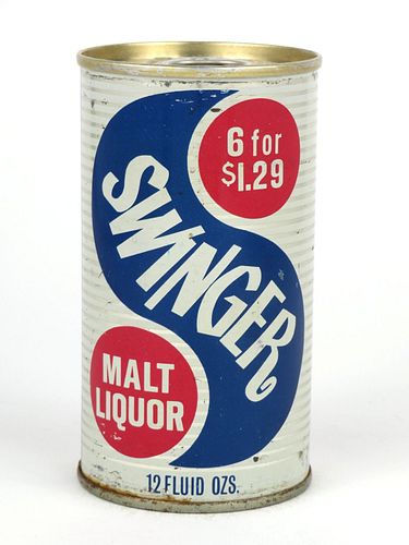 1970 Swinger Malt Liquor "6 for $1.29" 12oz Tab Top T129-28