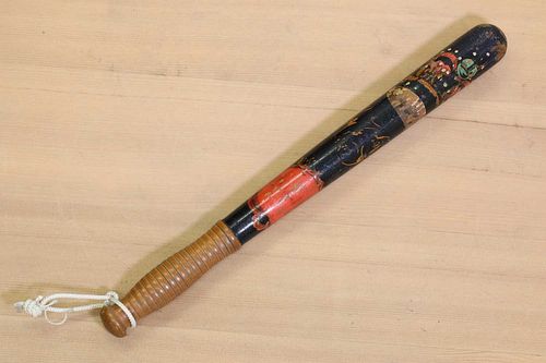 A Victorian 'Police' painted wooden truncheon,