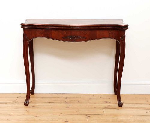 A George III Hepplewhite period mahogany card table,