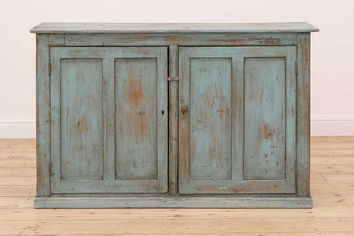 A blue-painted cupboard,