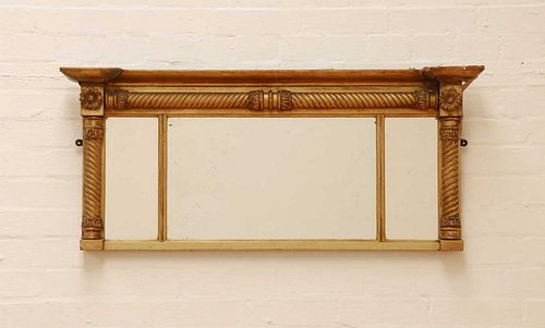 A small George IV gilt overmantel mirror,