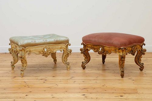 A pair of French Louis XV-style stools,