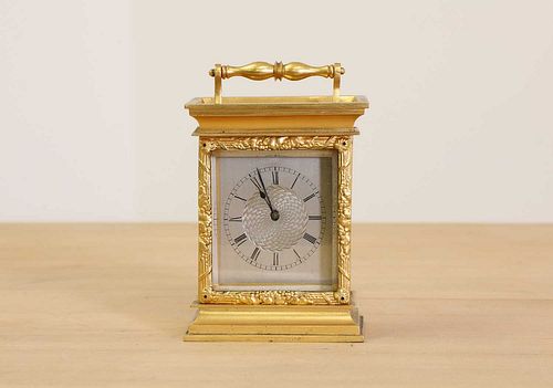 An English brass carriage clock,