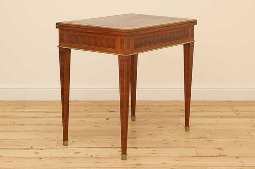 A rosewood and parquetry games table,