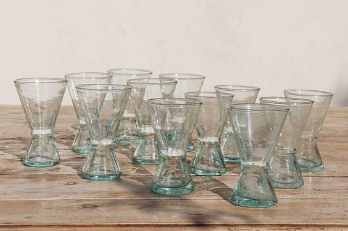 A set of eighty-eight small conical wine glasses