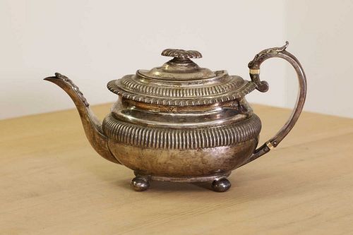 A Victorian silver breakfast teapot,