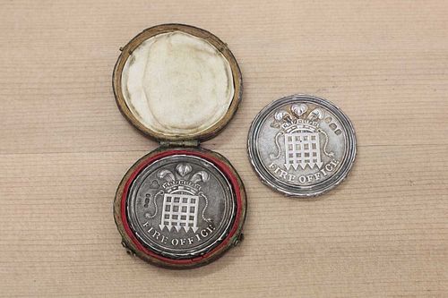 A cased George III silver pass for the Westminster Fire Office,
