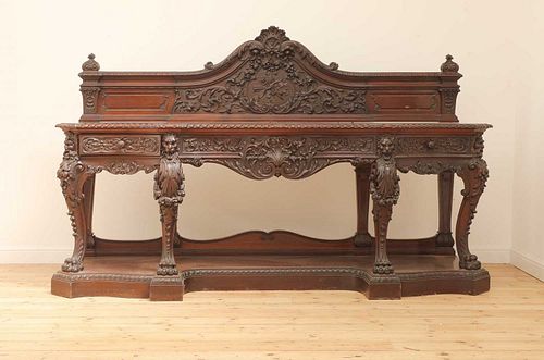 A large mahogany serving table by Gillows of Lancaster,