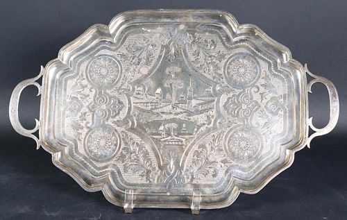 Russian 84 Silver Double Handled Tray