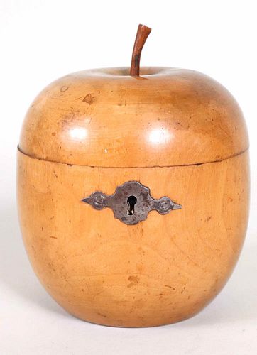George III Fruitwood Apple-Form Tea Caddy