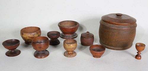 Group of Turned Maple Treenware Salts