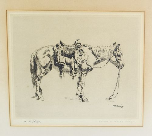 William Robinson Leigh Etching of Horse