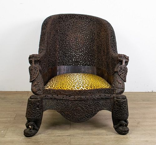 19th Century Anglo Indian Carved Chair