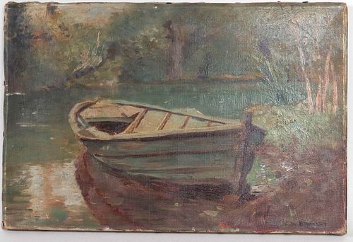 Charles Stanley Reinhart, Oil on Canvas, Rowboat