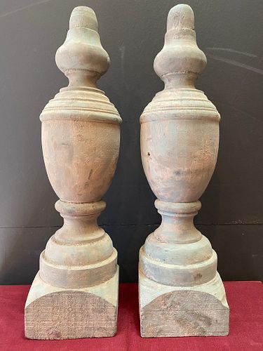 Antique Carved Wood Architectural Balusters