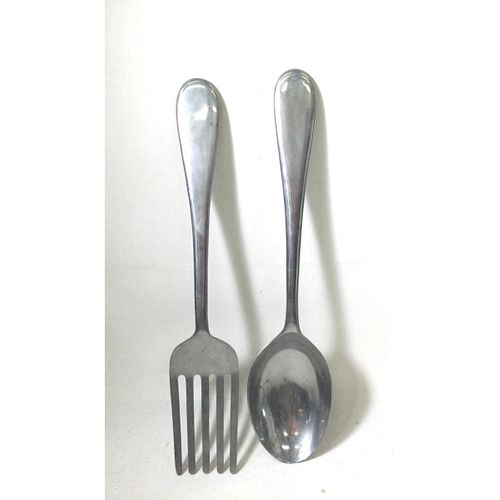 Oversized Decorative Aluminum Fork and Spoon Wall Hangings