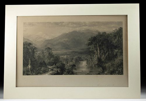 Signed Proof - Frederic Church's Heart of the Andes