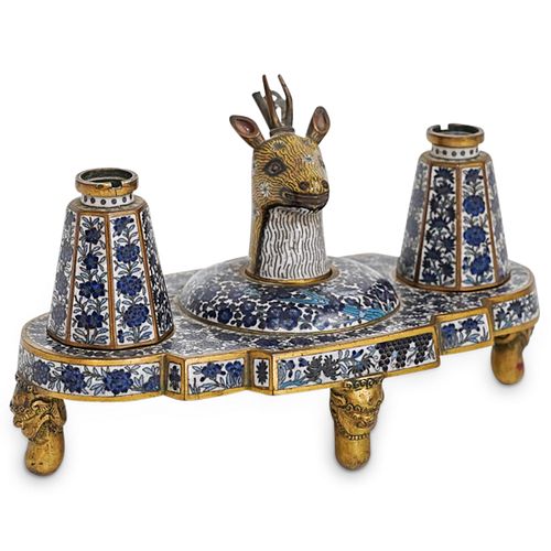 19th Ct. Cloisonne Deer Inkwell