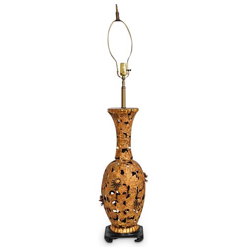 Regency Style Pierced Bronze Table Lamp