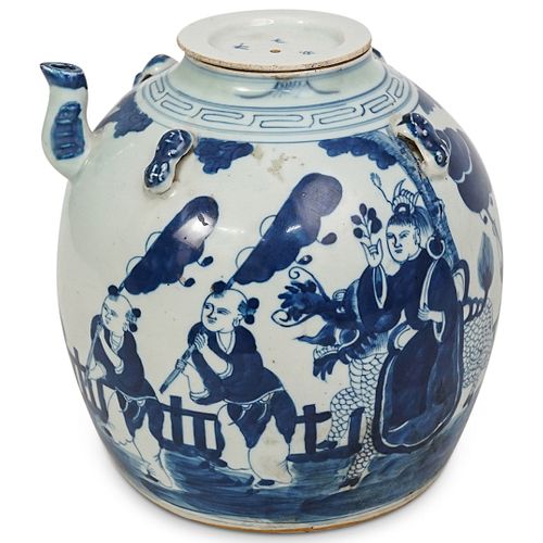 Chinese Blue & White Glazed Teapot