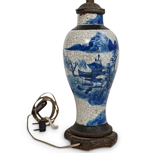Chinese Crackled Porcelain Table Lamp