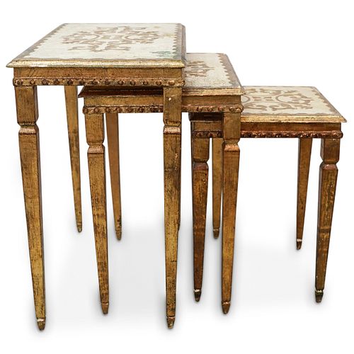 Pair of Gilt Wood Nesting Tables