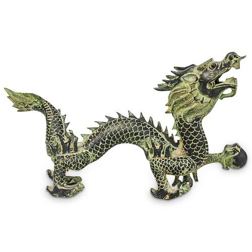 Terracotta Asian Dragon Figurine Sculpture