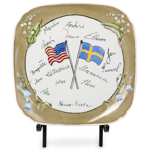 American & Sweden Porcelain Collectors Plate