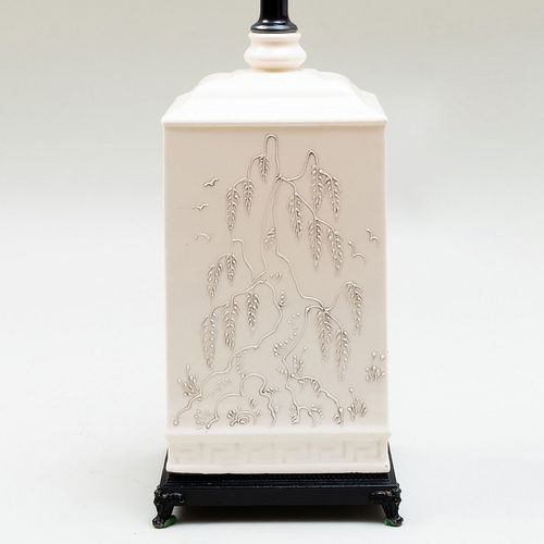 Chinese White Glazed Vessel Mounted as a Lamp