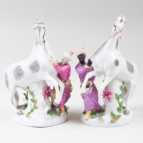 Samson Porcelain Figures of Marly Horses
