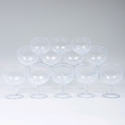 Set of Twelve Seed Bubble Glass Sorbet Cups