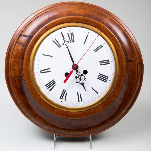 Louis-Philippe Tin-Mounted Mahogany Wall Clock